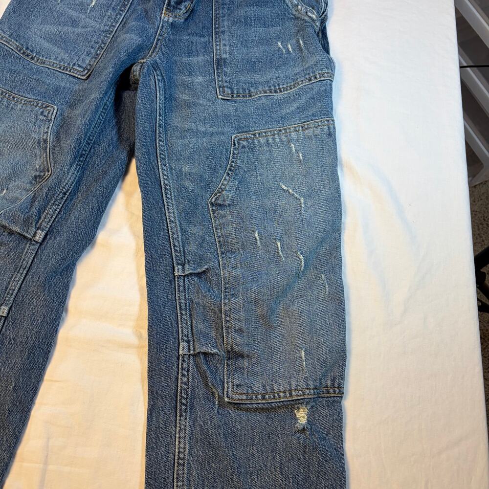 Pilcro Anthropologie womens double knee jeans. Size 28P. mild distress. grunge - Picture 8 of 8